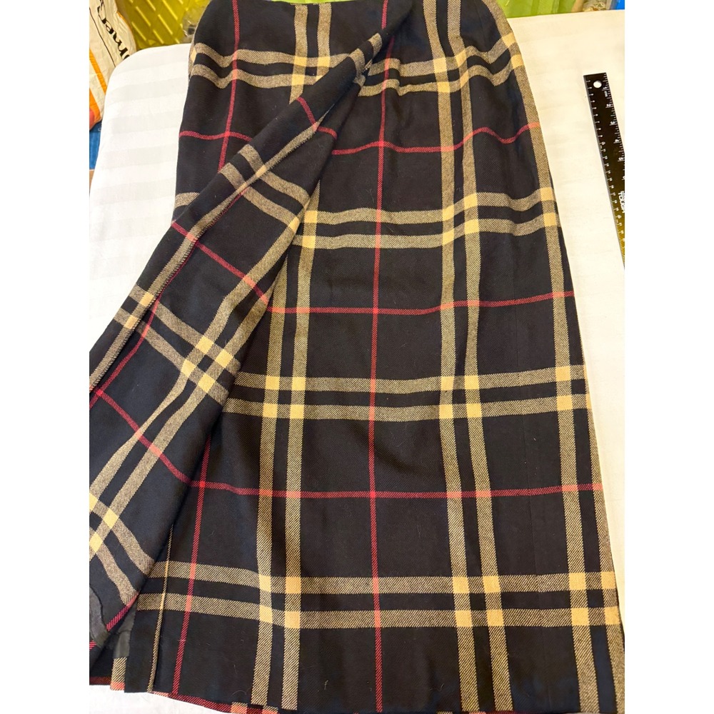 Vintage Jones New York Plaid Maxi Skirt 100% Worsted Wool Made in USA Fall 12